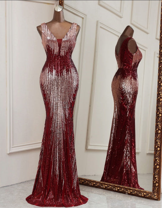 Sequin Sleeveless Mermaid Maxi Dresses