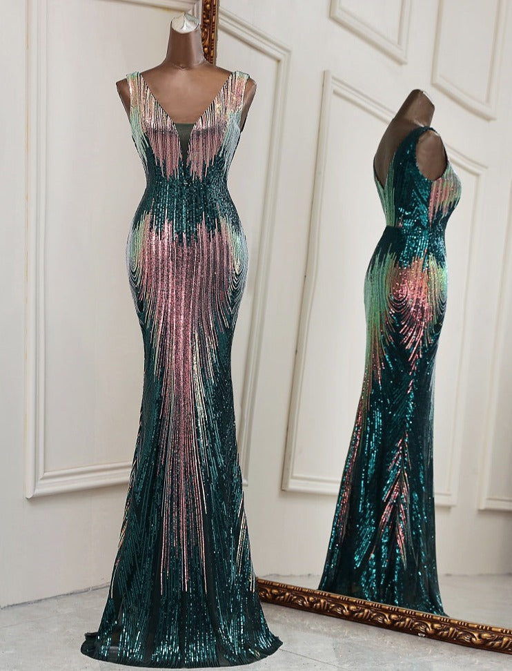 Sequin Sleeveless Mermaid Maxi Dresses