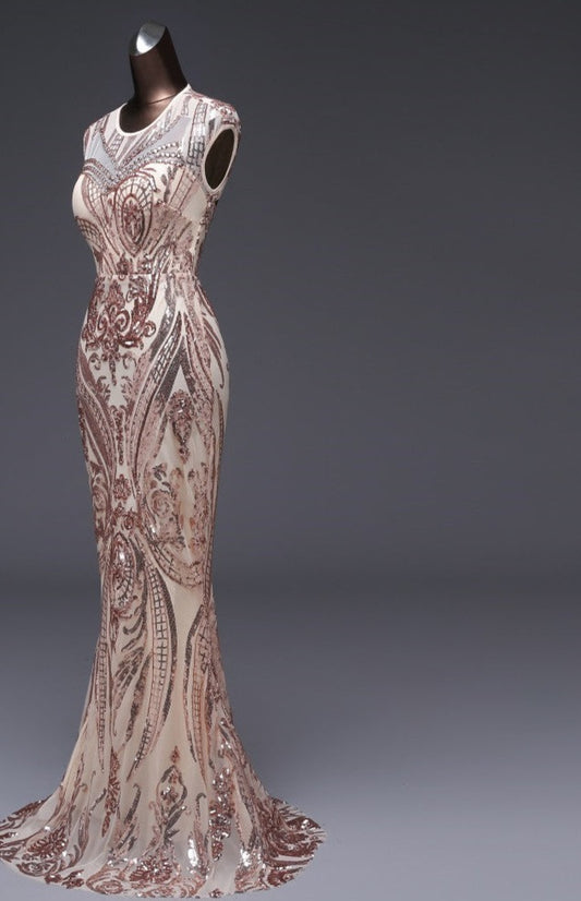 Sequin Pattern Sleeveless Mermaid Maxi Dresses