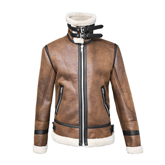 Moto Faux Fur Liner Leather Jacket Coats