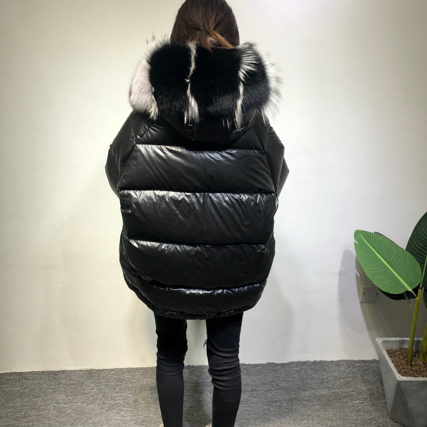 Metallic Real Fox Fur Parka Reversible Puff Jackets (Multi-Colors)