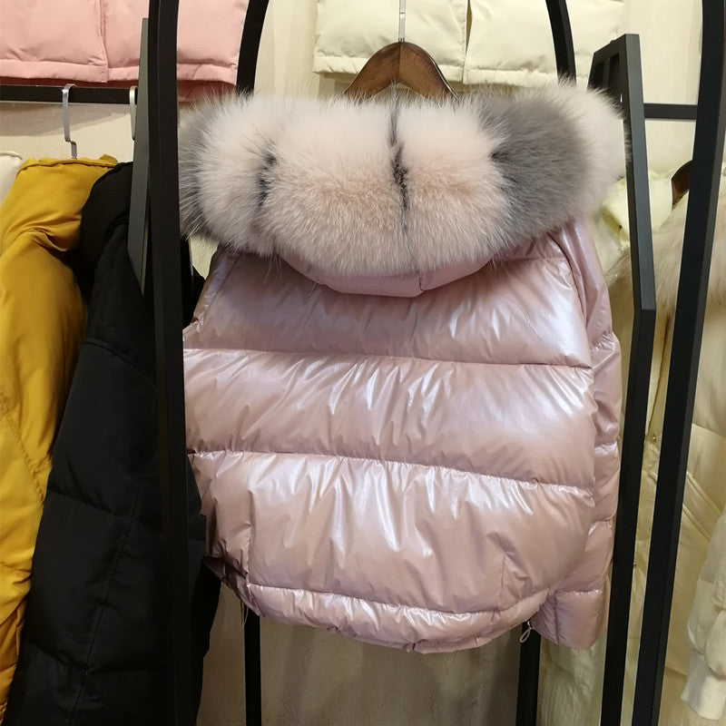 Metallic Real Fox Fur Parka Reversible Puff Jackets (Multi-Colors)