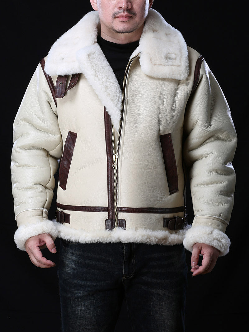 Genuine Leather Coat Big B3 Shearling Bomber