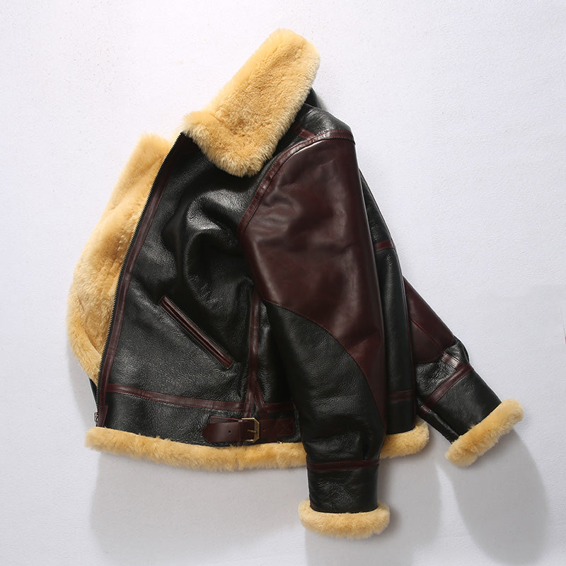 Genuine Sheep Leather Shearling Bomber