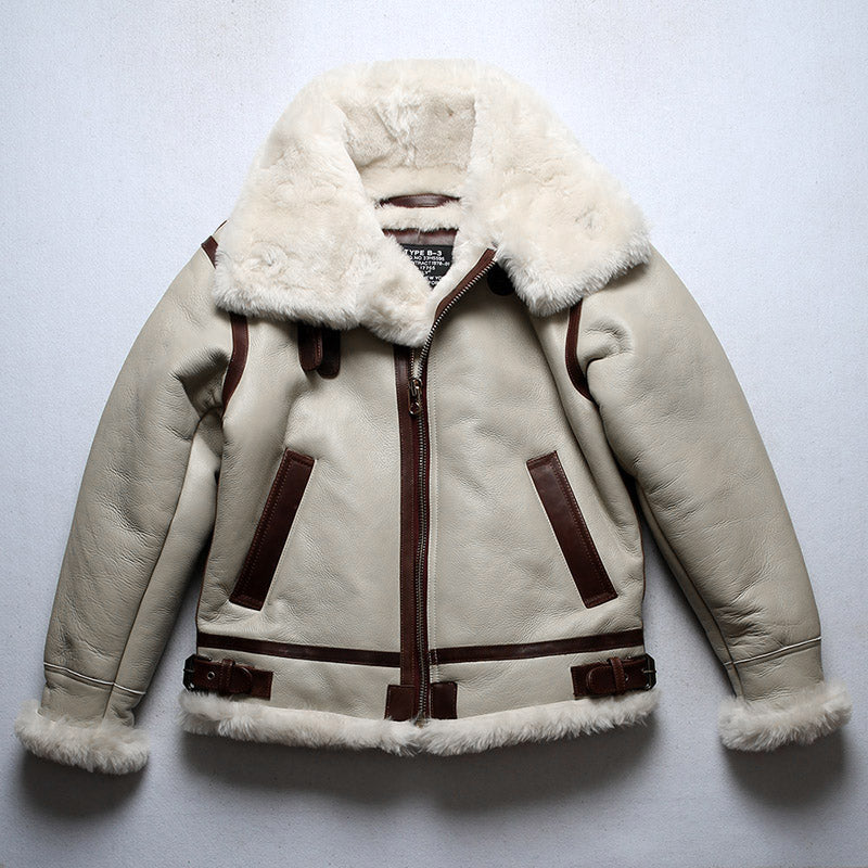 Genuine Leather Coat Big B3 Shearling Bomber