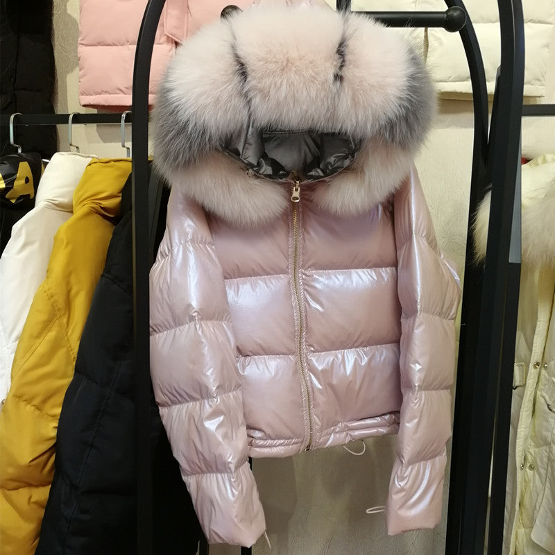 Metallic Real Fox Fur Parka Reversible Puff Jackets (Multi-Colors)