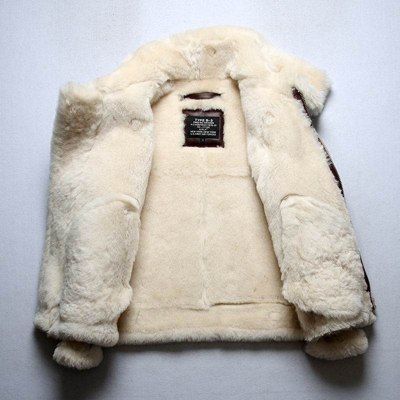 Genuine Leather Coat Big B3 Shearling Bomber