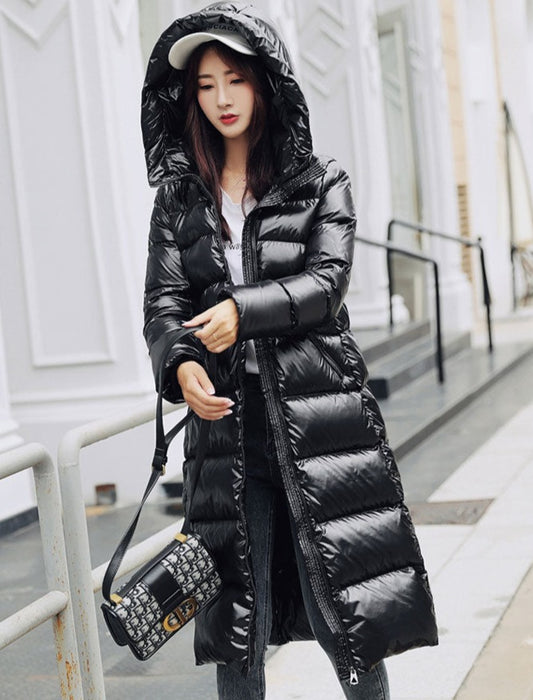 White Duck Down Long Puffer Jackets