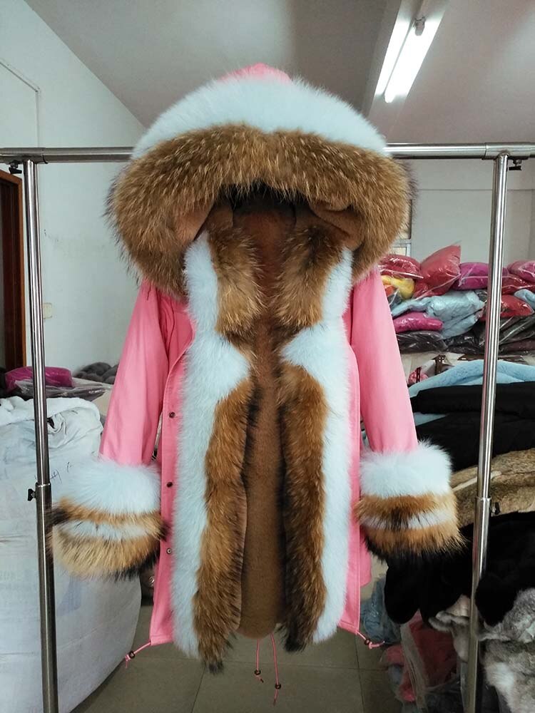 Real Fox Fur Big Collar Cuffs Parka Coats (Multi-Styles/Colors)