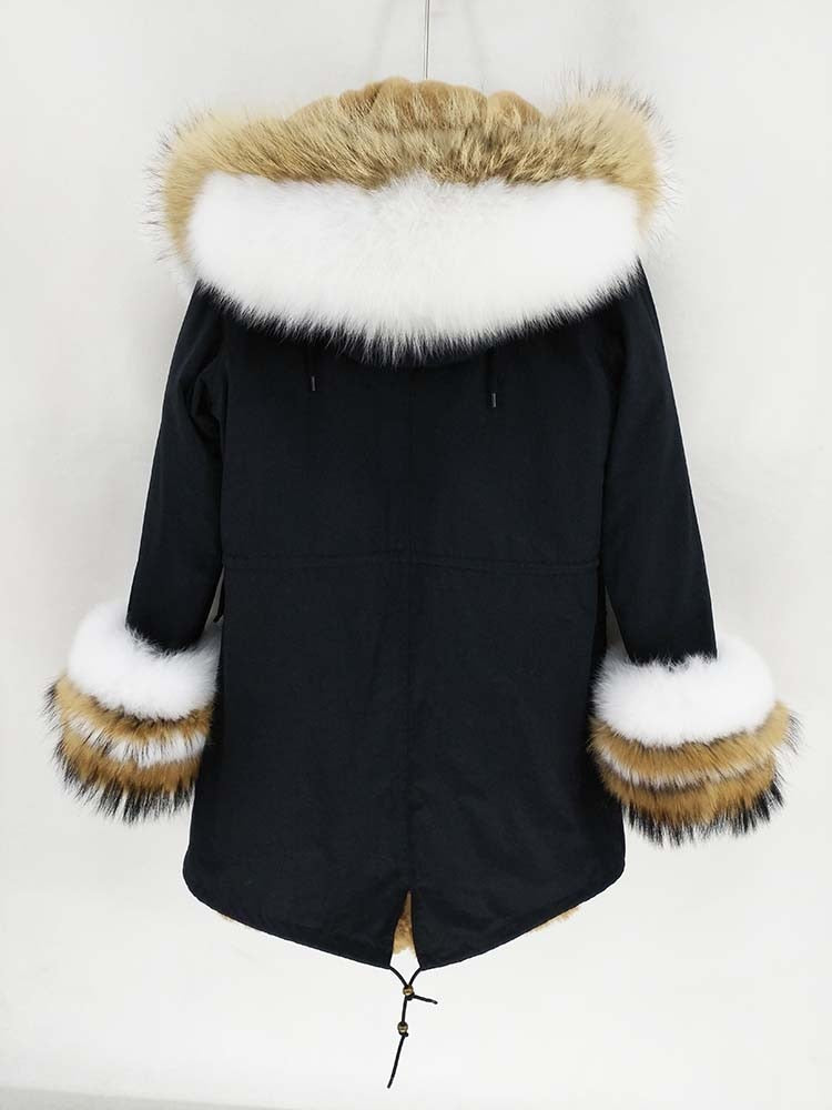 Real Fox Fur Big Collar Cuffs Parka Coats (Multi-Styles/Colors)