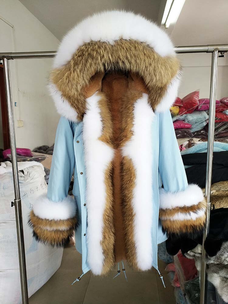 Real Fox Fur Big Collar Cuffs Parka Coats (Multi-Styles/Colors)