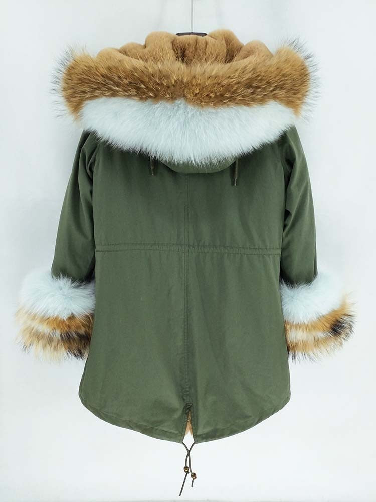 Real Fox Fur Big Collar Cuffs Parka Coats (Multi-Styles/Colors)