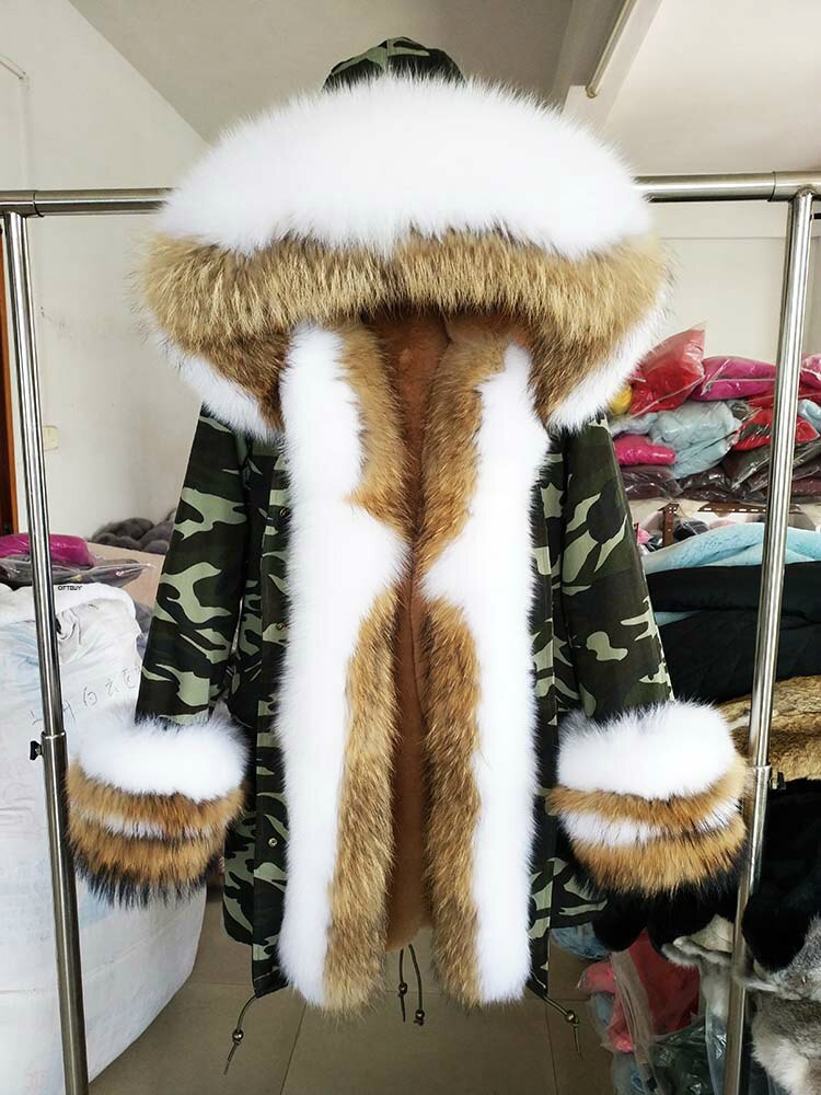 Real Fox Fur Big Collar Cuffs Parka Coats (Multi-Styles/Colors)