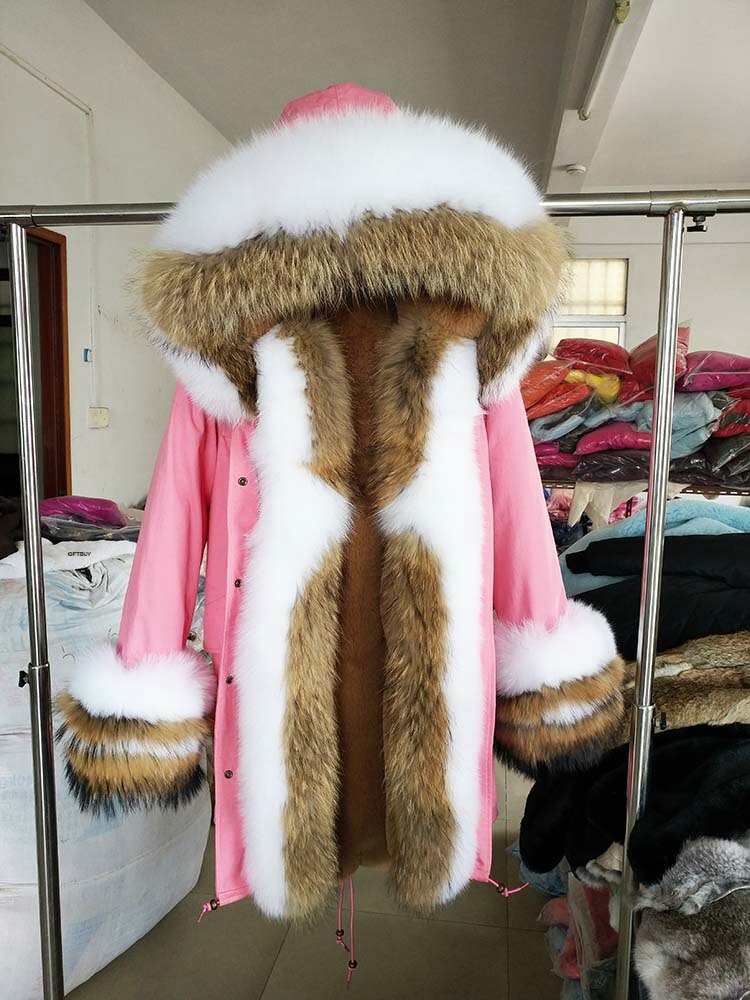 Real Fox Fur Big Collar Cuffs Parka Coats (Multi-Styles/Colors)