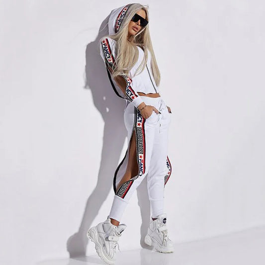 Open Split-Side Pants & Hooded Jacket Sets