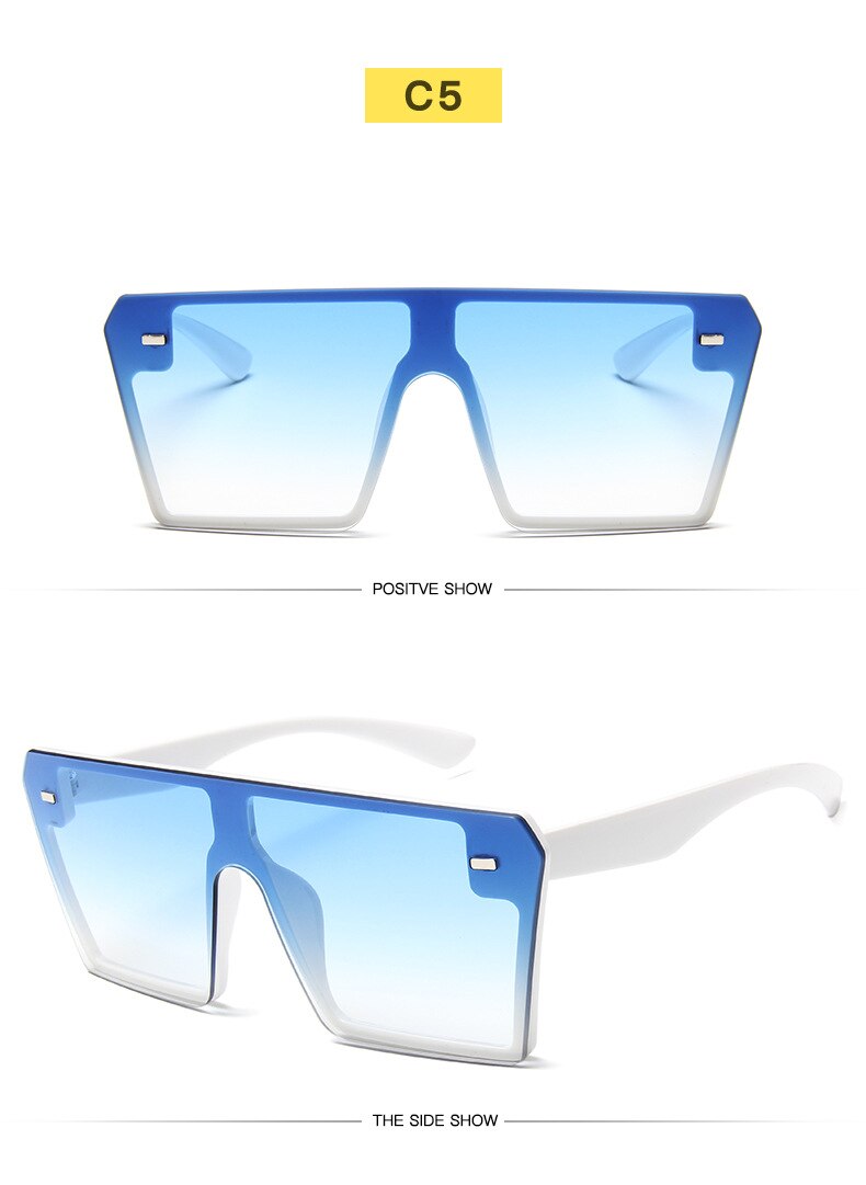 Oversize Flat Top Square Sunglasses