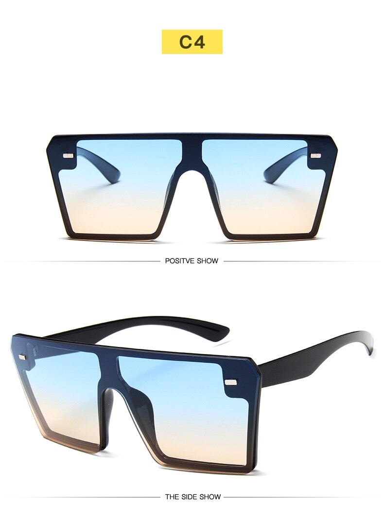 Oversize Flat Top Square Sunglasses