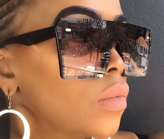 Oversize Flat Top Square Sunglasses
