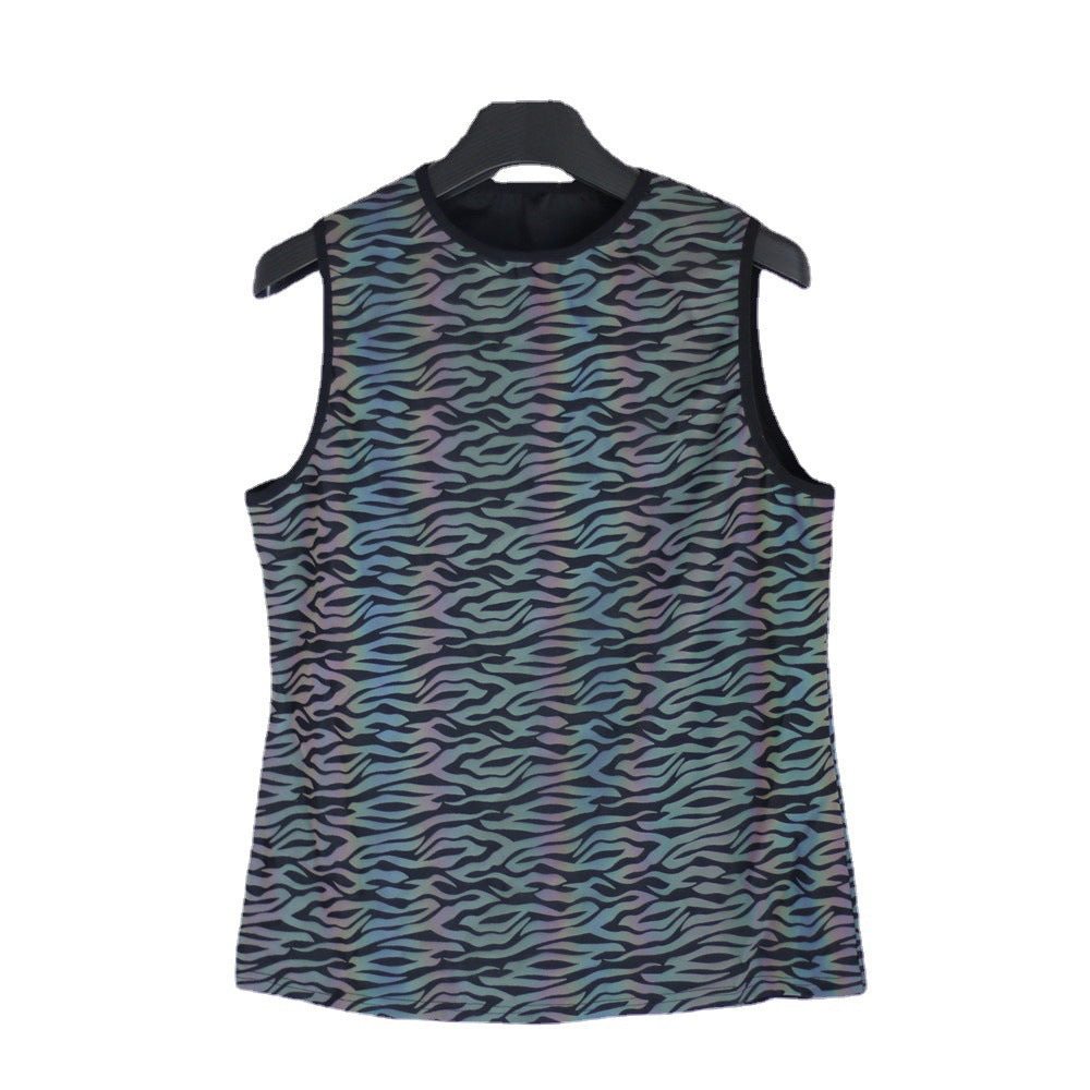 Rainbow Reflective Glow Sleeveless Shirts