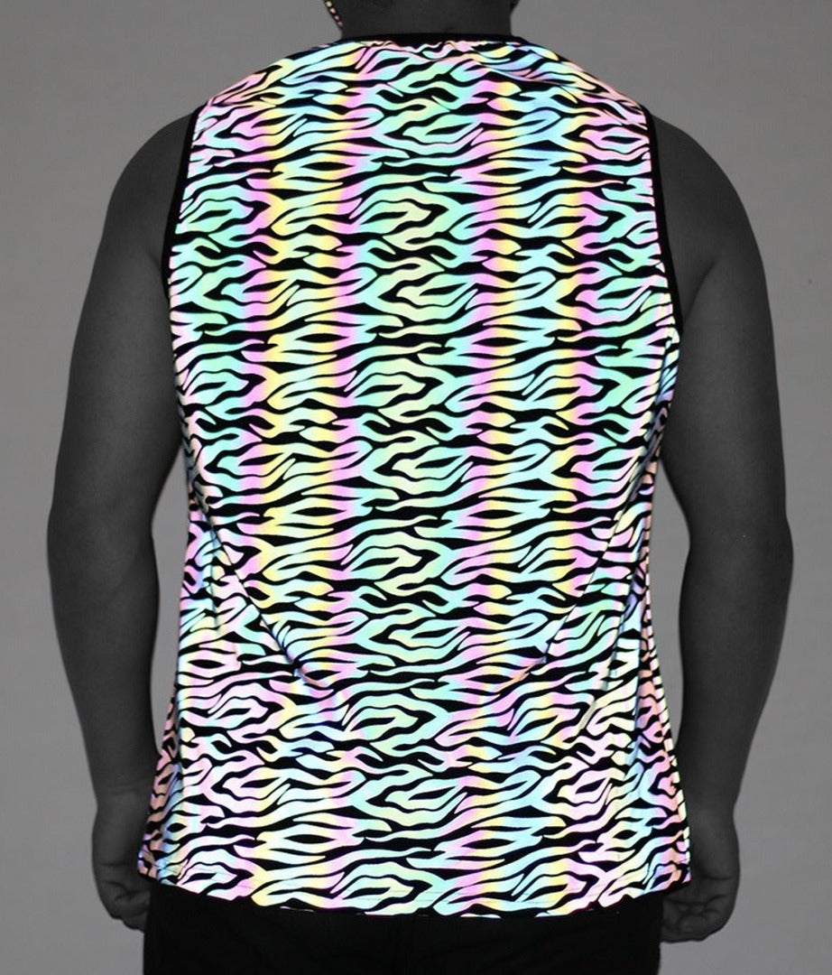 Rainbow Reflective Glow Sleeveless Shirts