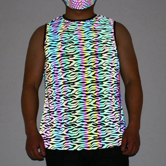 Rainbow Reflective Glow Sleeveless Shirts