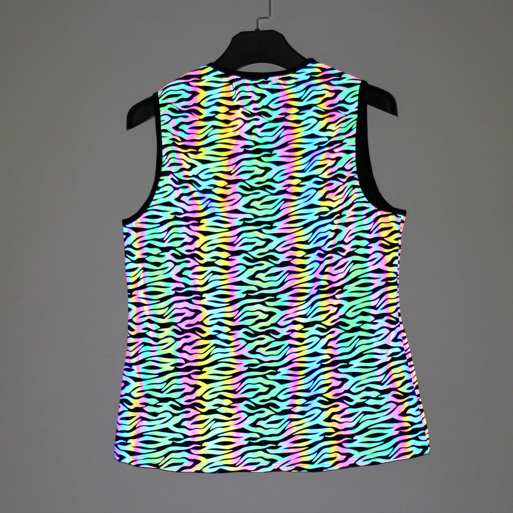 Rainbow Reflective Glow Sleeveless Shirts