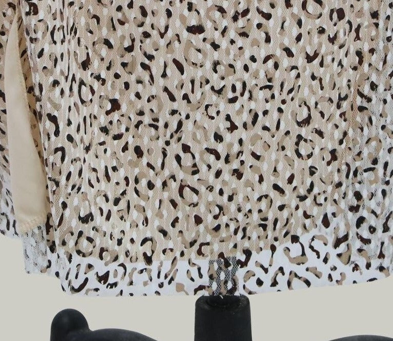 One Shoulder Leopard Bronzing Sequin Maxi Dress