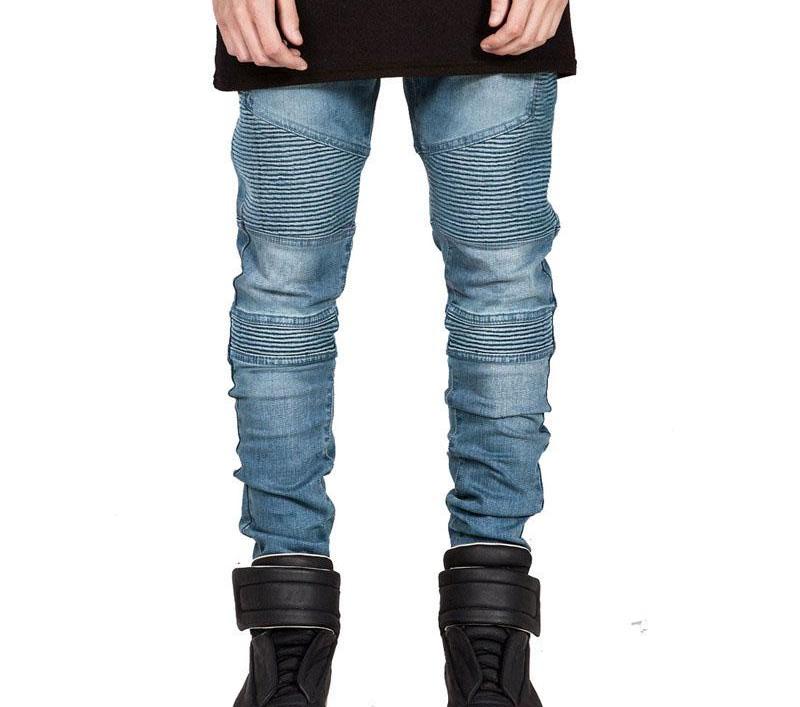 Skinny Slim Fit Washed, Ripped Biker Jeans (Multi. Colors)