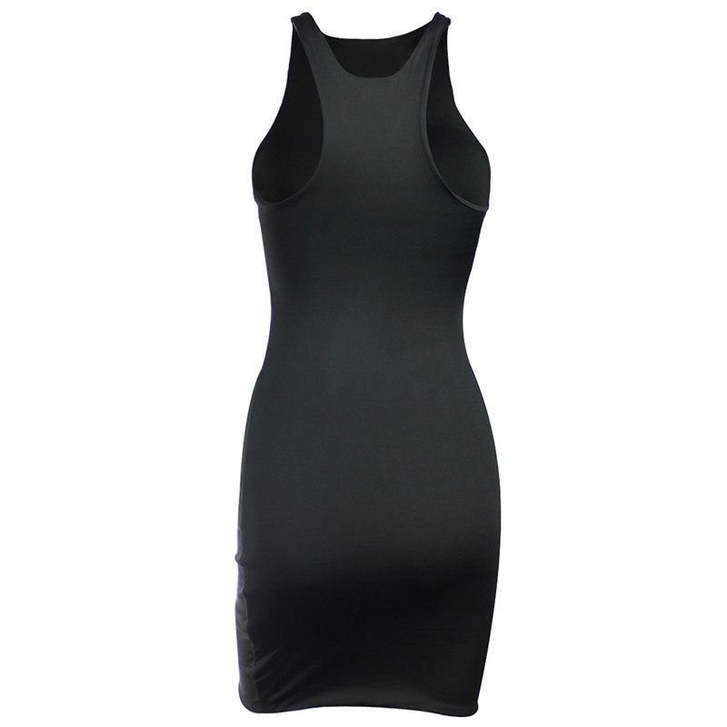 Hollow Out Criss-Cross Sleeveless Bodycon Mini Dress