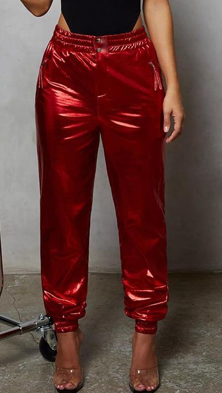 Shiny PU Leather Harem Loose Pants (Multi-Colors)