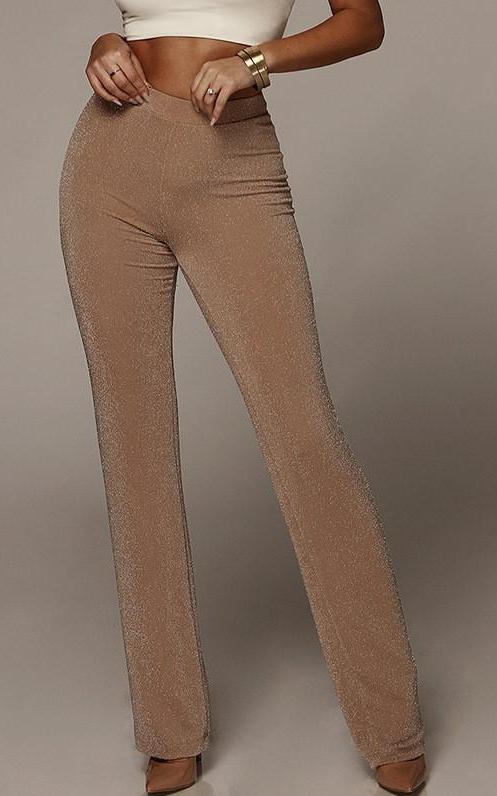 Sparkly Wide Leg Elastic High Waist Loose Pants