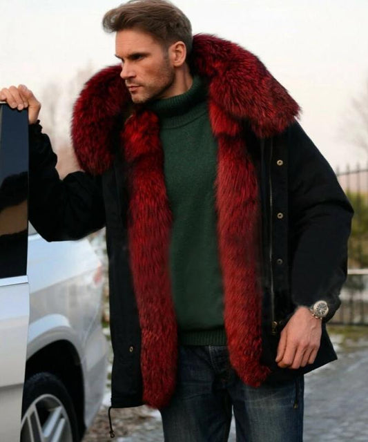 Rex Rabbit Fur Liner Fox Fur Parkas Waterproof Coats