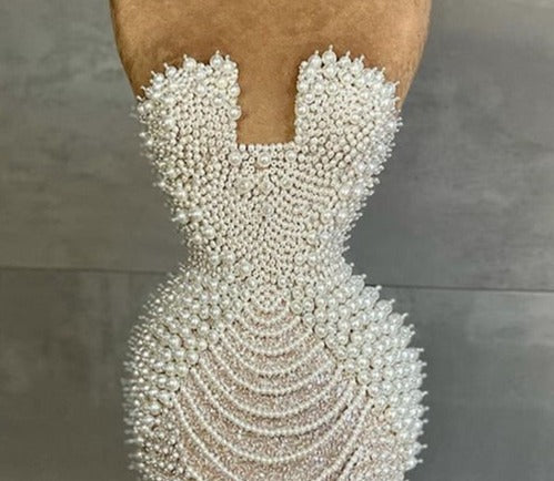 Full Pearls Mini Dress