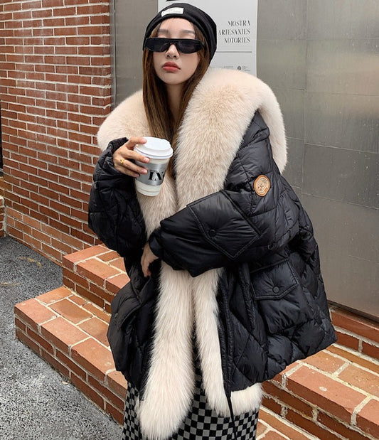 Oversize Down Puffer Coats Big Fur Collar