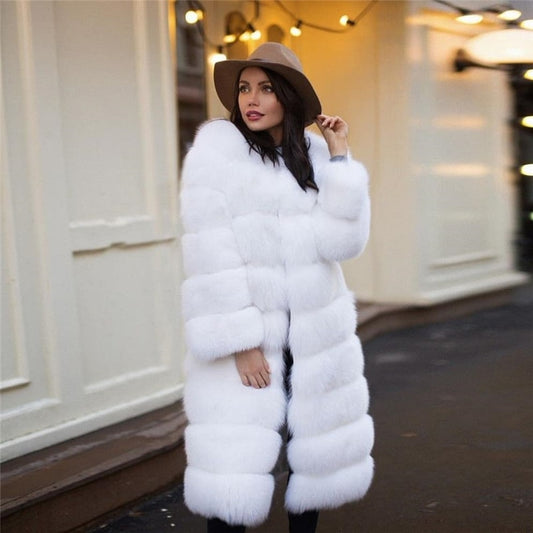 Real Fox Fur Long Detachable Coats