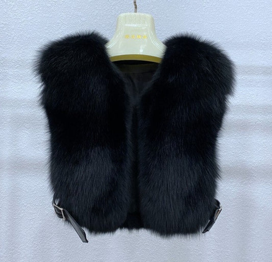 Real Fox Fur Crop Vests