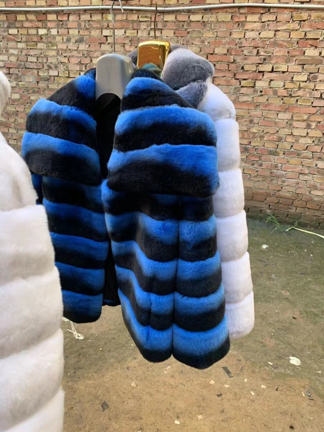 Rex Rabbit Fur Coat Big Turndown Collar