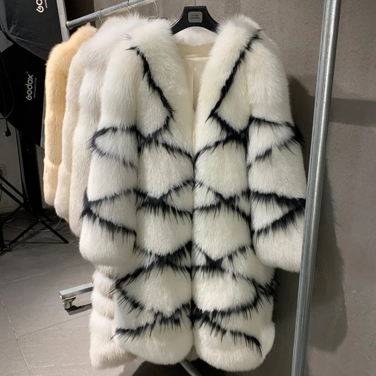 Black Spira Splash Long Real Fur Coats