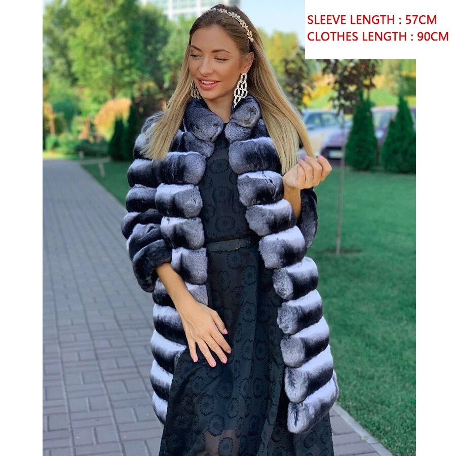 Collection of Chinchilla Style Rex Rabbit Fur Coat Vest