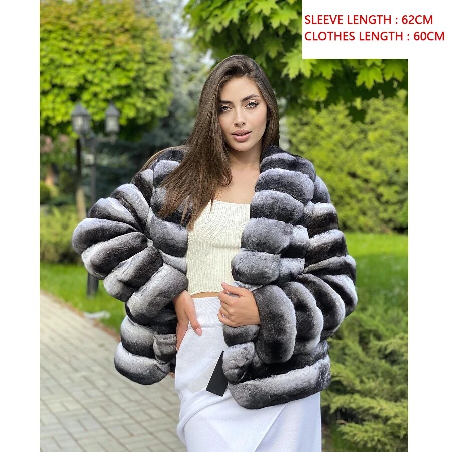 Collection of Chinchilla Style Rex Rabbit Fur Coat Vest