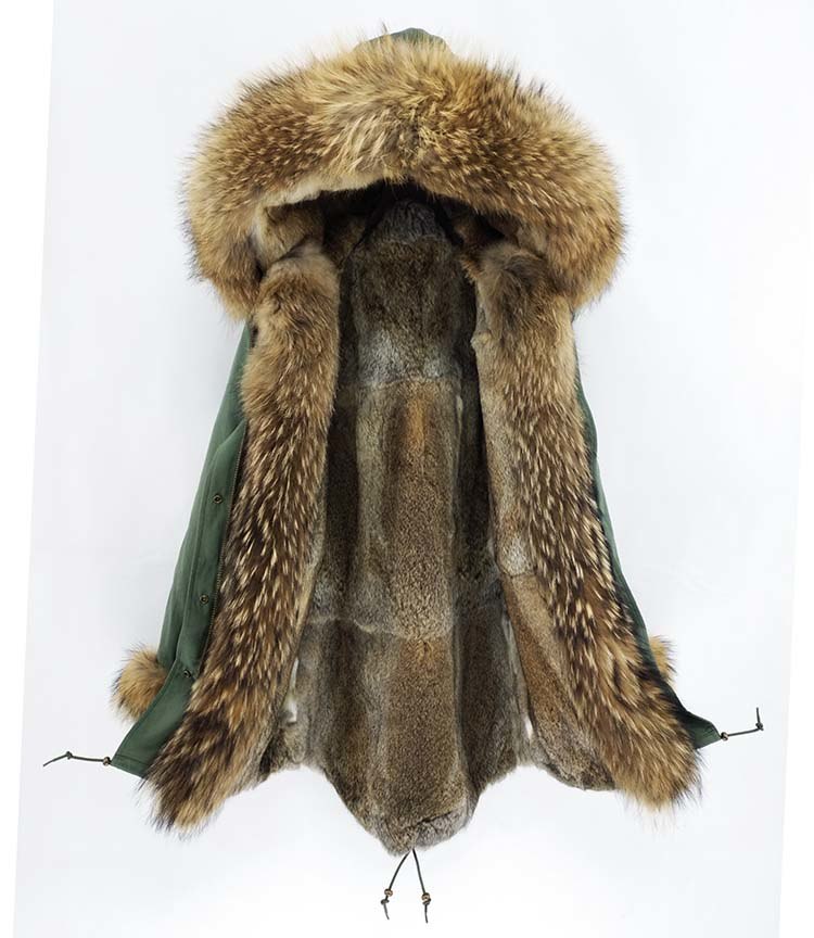 Real Rabbit Fur with Real FurThick Parka Short and Long Coats (Multi-Colors)