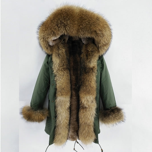 Real Rabbit Fur with Real FurThick Parka Short and Long Coats (Multi-Colors)