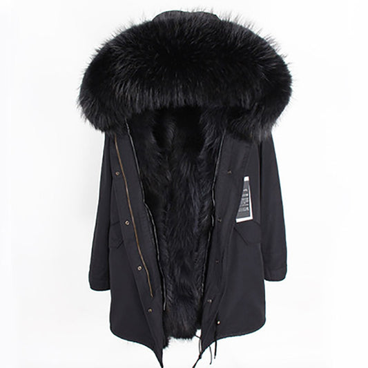 Real Fox Fur Lining and Real Fox Fur Parka Long Coats