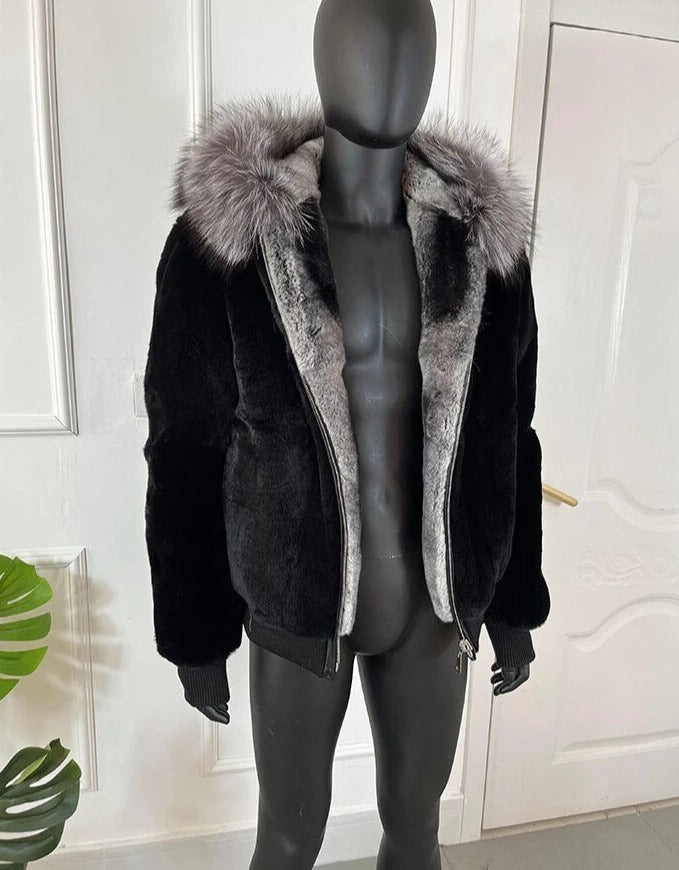 Real Fur Coat Chilla Style Rabbit Fur Parka