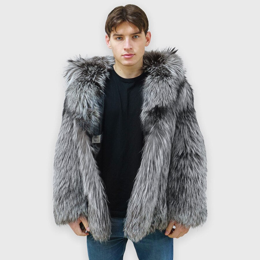 Sliver Natural Fur Hooded Coats