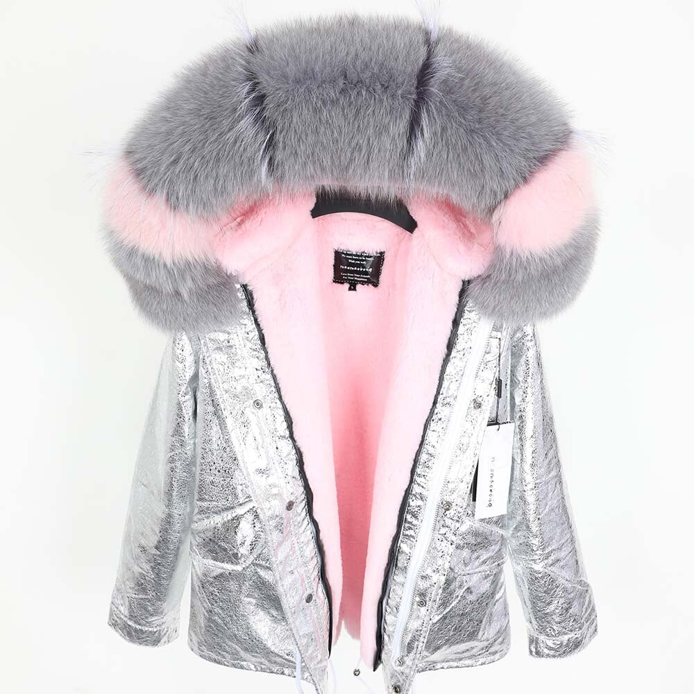 Real Fox Fur Parka Detachable Velvet Lining Coats