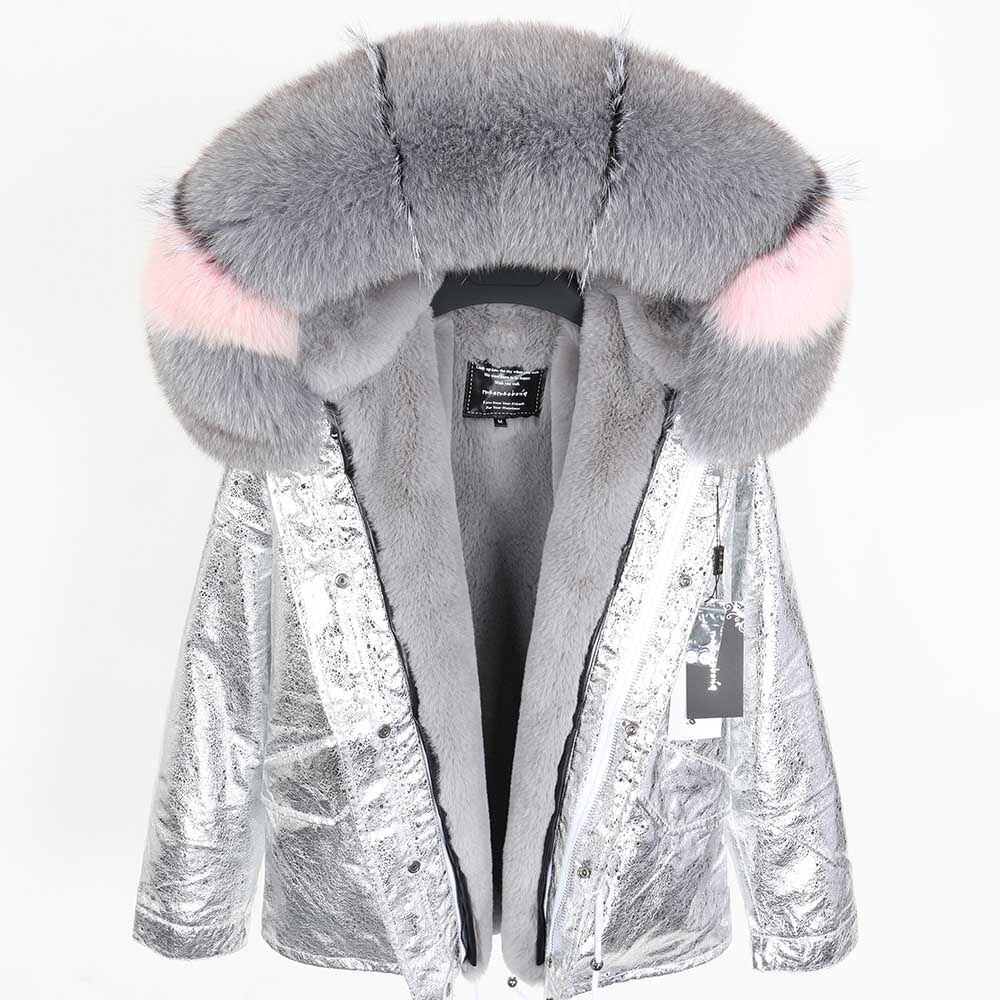 Real Fox Fur Parka Detachable Velvet Lining Coats