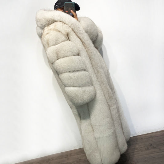 Hooded X Long Fur Coat