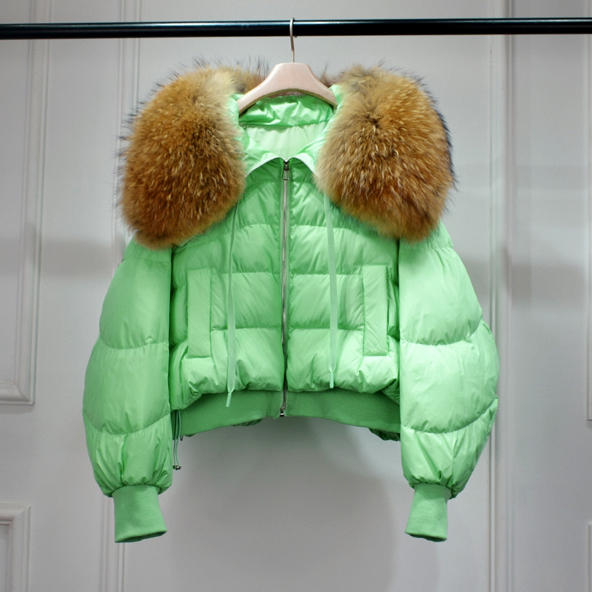 Real Fur Loose Duck Down Puffer Coats