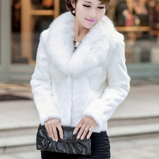 Full Pelt Rabbit Fur Coat Real Fox Fur Collar